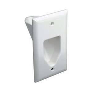    0001 WH 1 Gang Recessed Low Voltage Cable Plate (White) Electronics