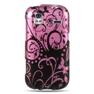  Crystal purple case with black swirl design for the HTC 