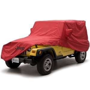   Red Car Cover With Jeep Logo For 1987 1995 Jeep Wrangler Automotive