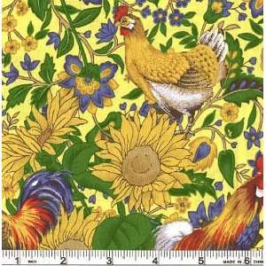  45 Wide Cocorico Chick Yellow Fabric By The Yard Arts 