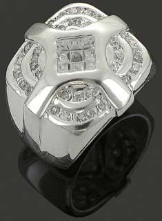 Mens Real .925 Sterling Silver CZ Iced Out Hip Hop Jewelry Bling Ring 