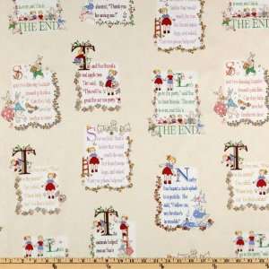   and Sue Story Toile Cream Fabric By The Yard Arts, Crafts & Sewing
