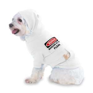  WARNING BEWARE OF THE FLEAS Hooded T Shirt for Dog or Cat 