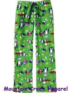 NWT OLD NAVY Girls Penguin Graphic Fleece Pajama Sleep Pant Green S (6 