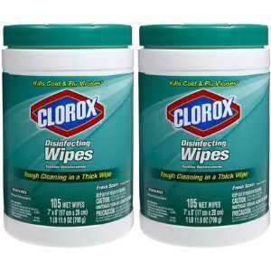 Clorox Disinfecting Wipes, Fresh Scent, 105 ct 2 ct (Quantity of 3)