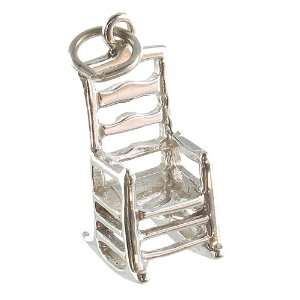  Shaker Rocking Chair 3D Sterling Silver Charm 