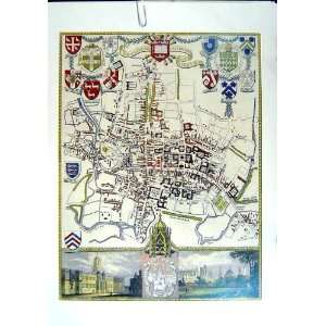 C1990 Map England University Oxford Plan Christ Church  