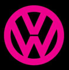 VW VOLKSWAGEN LOGO STICKER / LABEL 5 X 5 PINK  