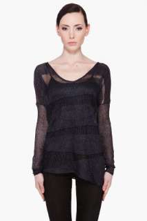 Helmut Lang Black Mesh Pullover for women  