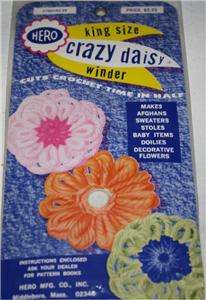 New Crazy Daisy Winder King Size Vtg Crochet Craft Yarn Sewing doiles 