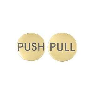  LAURENCE RPP2SB CRL Satin Brass 2 Round Push/Pull Set   Etched Brass