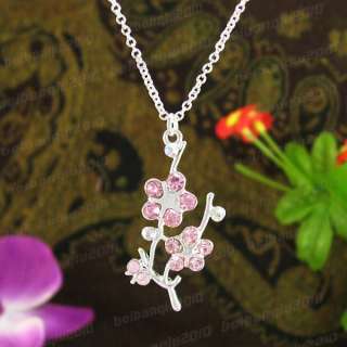 Fashion Jewelry Crystal Plum Pendant Necklace N1224I  