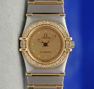 Ladies / Womens Omega Constellation 18K Gold SS Watch Gold Dial 