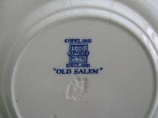 Spode Copeland Old Salem England Plate Blue White  