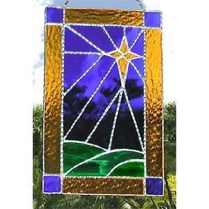   of Bethlehem Christmas Glass Art Design   7 x 12