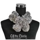 Giftscircle Stylish 100% Rabbit Fur Neck Collar Scarf BOA, Gray