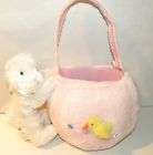 easter plush basket pink bunny and chick one day shipping