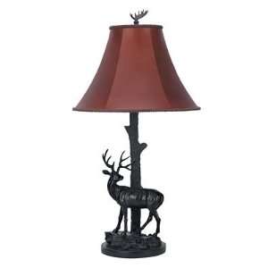  Rustic 100 Watt Deer Accent Table Lamp