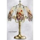OK Lighting Flower Touch Lamp 12 with Antique Brass Base