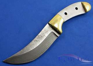 Damascus Knife Making Skinning Blade Blank w/ Bolsters  