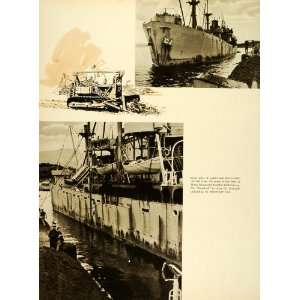  1945 Print Rubble Ship Debris Port Marseilles Liberty 