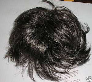 pcs Dk Brown & Grey #48 Small Clip on Hair Piece NWT  