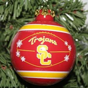  USC Trojans 2011 Snowflake Glass Ball Ornament Sports 