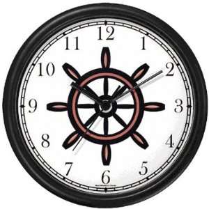 Wheel No.2 Nautical Theme Wall Clock by WatchBuddy Timepieces (Hunter 