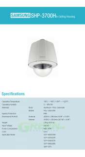 New SAMSUNG CCTV SHP3700H In Ceiling Housing for PTZ Domes / No Lens 