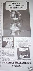 1935 Vintage GE General Electric Glass Coffeepot Ad  