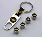 New Silver 4 PCS tire air VALVE caps with key ring for CHEVROLET X