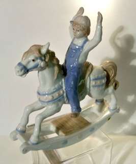 Paul Sebastian 1991 Porcelain BOY ON ROCKING HORSE Figurine  