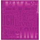   Photo Album 200 Pkt 8 3/4X9 1/2   Live, Love, Laugh   Bright Purple