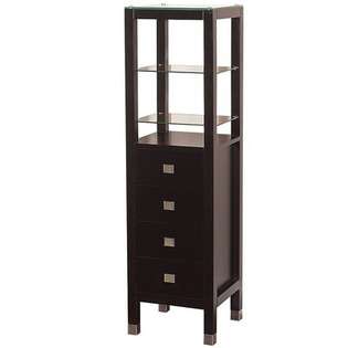 Wyndham Collection Travello Bathroom Linen Tower   Finish Espresso