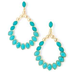   Dangle Turquoise and Gold Earrings   Lead and Nickel Free Jewelry