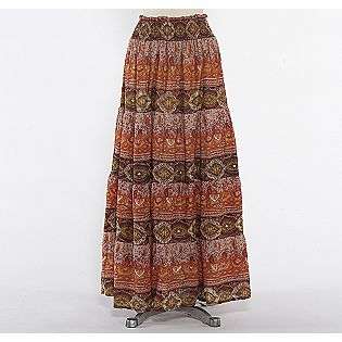   Print Long Tiered Skirt  Star of India Clothing Juniors Skirts