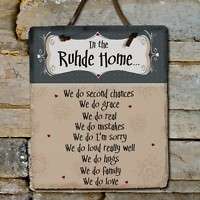 In Our Home Family Name Personalized Slate Plaque  