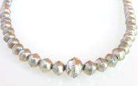   1970s Old Pawn Sterling Silver Stamped Bench Beads 19 Necklace  