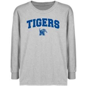  Memphis Tigers Youth Ash Logo Arch T shirt  Sports 