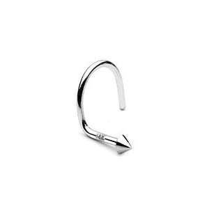   White Gold Nose Ring Screw 2mm Cone Spike 20G FREE Nose Ring Backing
