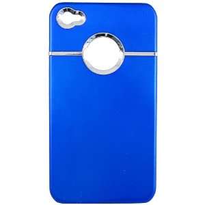  Trendy and Creative iPhone 4 or 4S case   Blue with chrome trim 