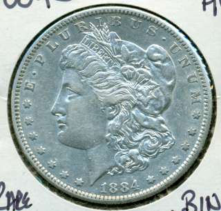 1884 S Morgan Silver Dollar   AU+   RARE DATE  