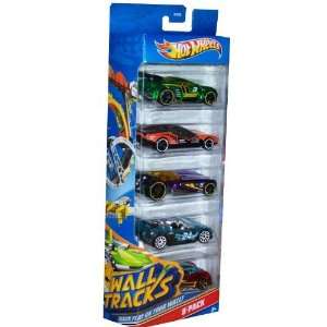 Hot Wheels Wall Tracks   5 Pack Cars  Toys & Games  