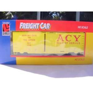   RTR, HO SCALE, 40 BOX CAR, ACY, ROAD OF SERVICE(YELLOW), #3255 Toys