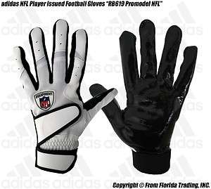adidas NFL Player Issued Gloves RB619 Promo(4XL)White  