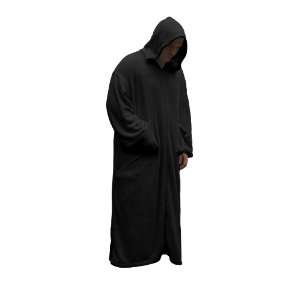    Black Space Rug   Fleece Hooded Dressing Gown
