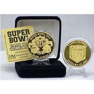    Highland Mint 24kt Gold Super Bowl XXV Flip Coin
