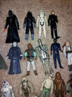 Lot of Star Wars Action Figures and C3P0 Case and Jabba the Hutt 