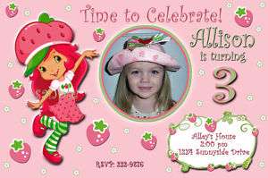 Strawberry Shortcake Custom Birthday Invitation  