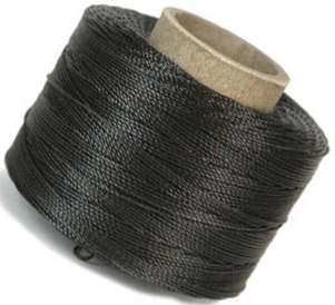   Conso Black Nylon Cord Lace Craft and Jewelry Beading Stringing  